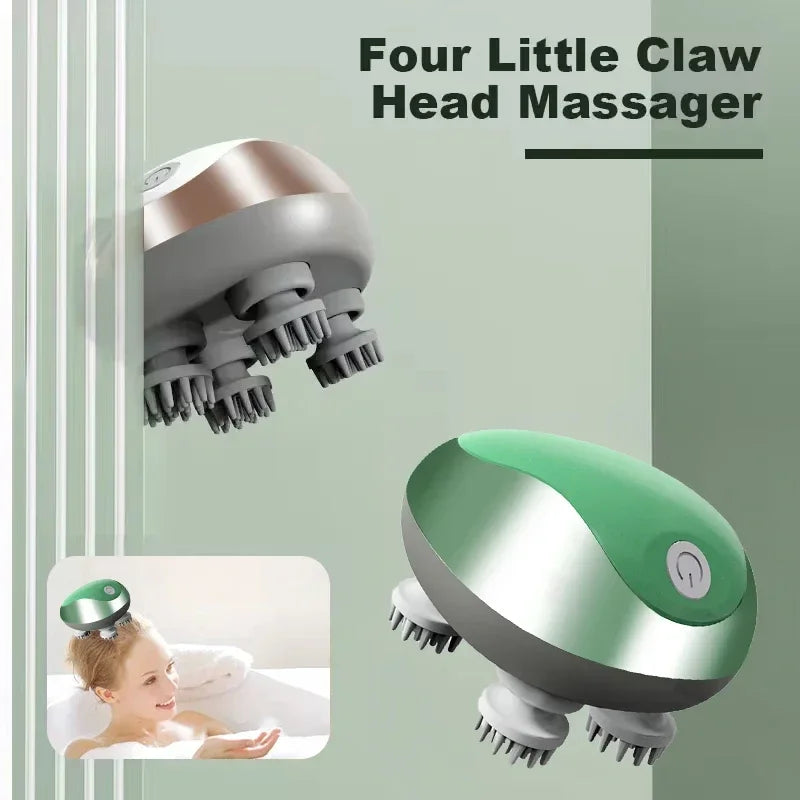 3D Electric Head Massager for Cats Dogs Pets Scalp Massager Rechargeable Body Relax Massager Promote Hair Growth Pet Supplies