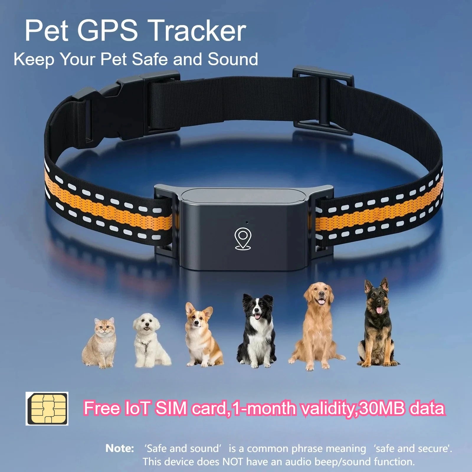 4G GPS Pet dog Tracker Collar free card Real Time Tracking APP Electronic Fence Anti Lost Dog Locator