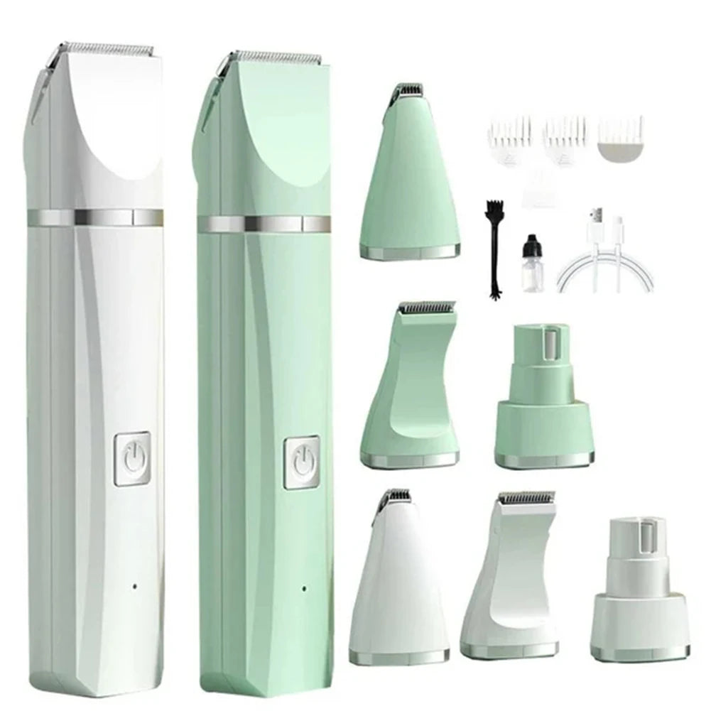 Professional 4-in-1 Electric Pet Grooming Tool Set Dog Hair Clippers USB Rechargeable Pets Haircut Trimmer Shaver Cats Supplies