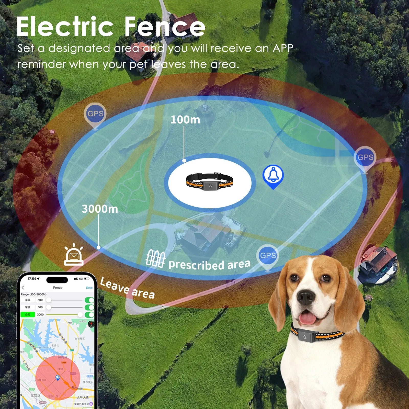 4G GPS Pet dog Tracker Collar free card Real Time Tracking APP Electronic Fence Anti Lost Dog Locator