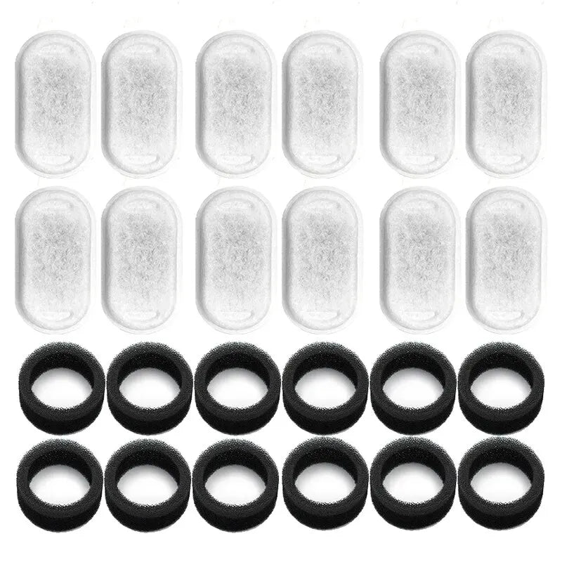 Replacement Filters Cat Water Fountain Filters Element for Stainless Steel Cat Water Fountain Activated Carbon Sponges Filters