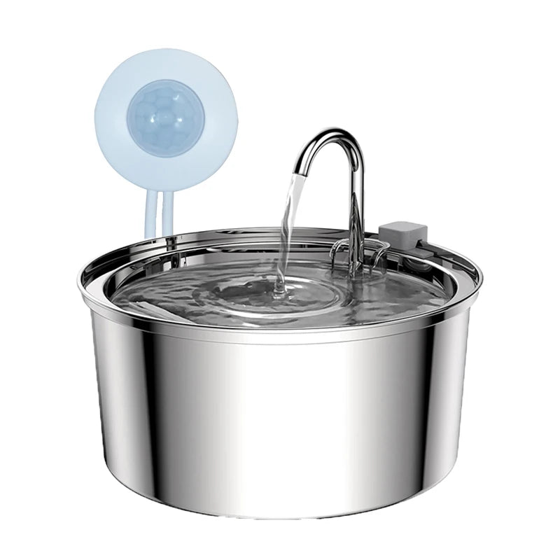 3.2L Stainless Steel Cat Water Fountain Sensor Water Cat Automatic Water Fountain USB Pet Water Fountain Dog Fountain