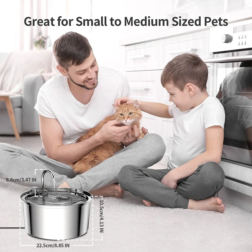 3.2L Stainless Steel Cat Water Fountain Sensor Water Cat Automatic Water Fountain USB Pet Water Fountain Dog Fountain